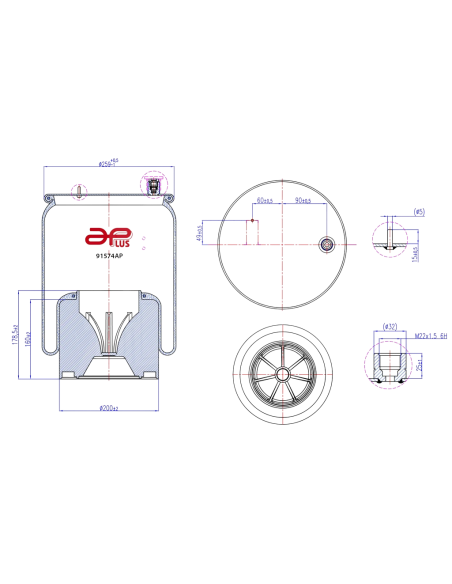 Fuelle De Suspension Mercedes Actros   Ref 9613205421