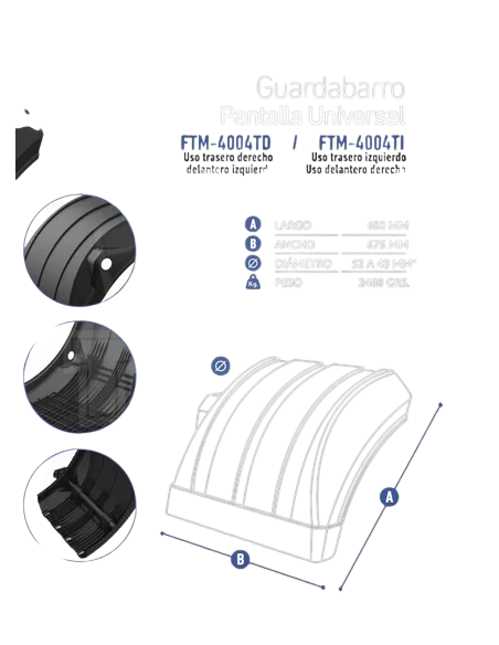 Kit Bulones Guardabarro Pantalla R-22 5